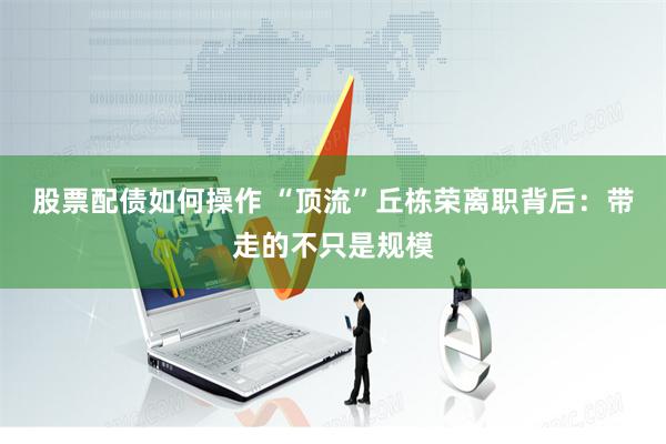 股票配债如何操作 “顶流”丘栋荣离职背后：带走的不只是规模
