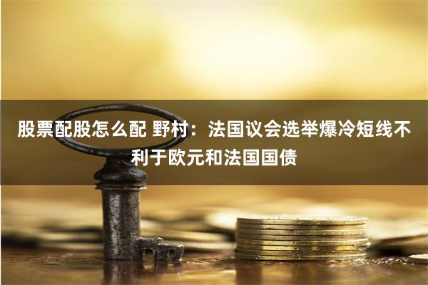 股票配股怎么配 野村：法国议会选举爆冷短线不利于欧元和法国国债