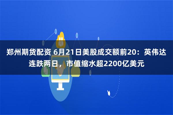 郑州期货配资 6月21日美股成交额前20：英伟达连跌两日，市值缩水超2200亿美元