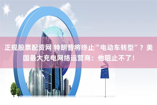 正规股票配资网 特朗普将终止“电动车转型”？美国最大充电网络运营商：他阻止不了！