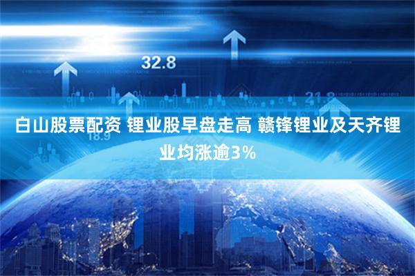 白山股票配资 锂业股早盘走高 赣锋锂业及天齐锂业均涨逾3%