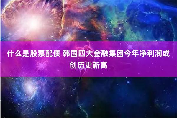 什么是股票配债 韩国四大金融集团今年净利润或创历史新高